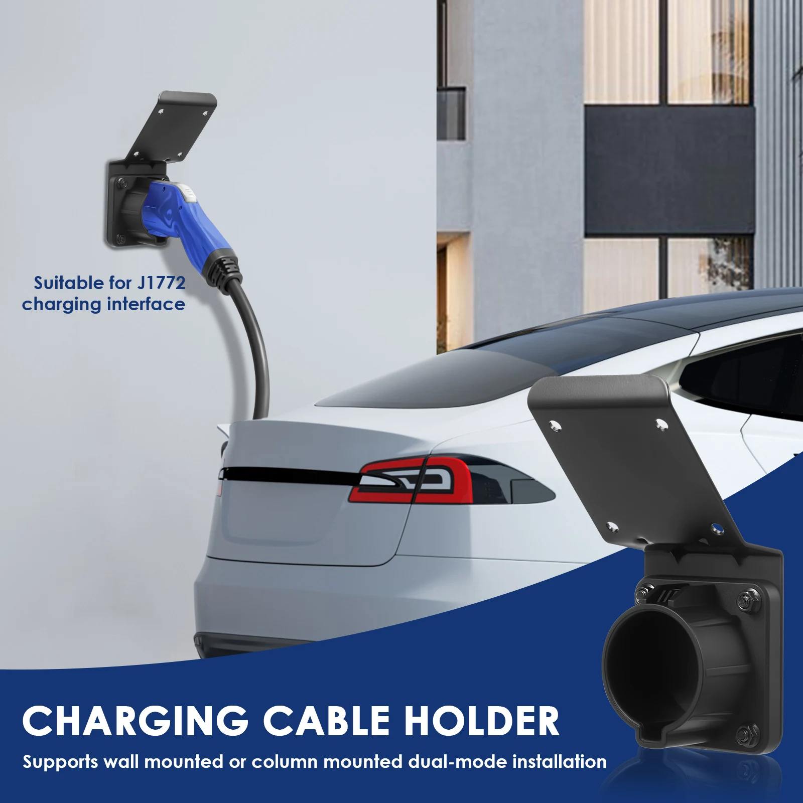 EV Charger Holder Electric Vehicle Charging Cable Hook Mount Bracket for J1772 Type2 European standard Charger Accessories