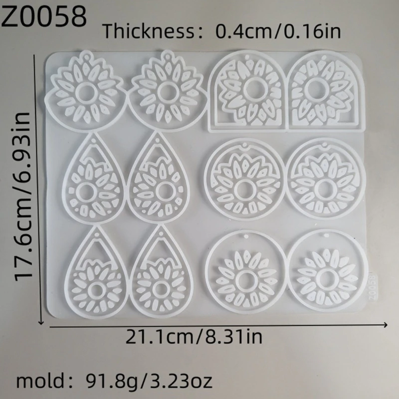 Pendant Silicone Mold Earrings Moulds Flower Jewelry Making Molds Silicone Keychain Moulds for Crafting Lover