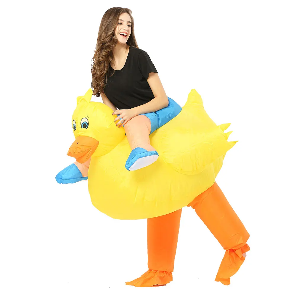 JYZCOS Yellow Inflatable Duck Costume Cute Animal Cosplay Carnival Costume Halloween Party Fancy Dress