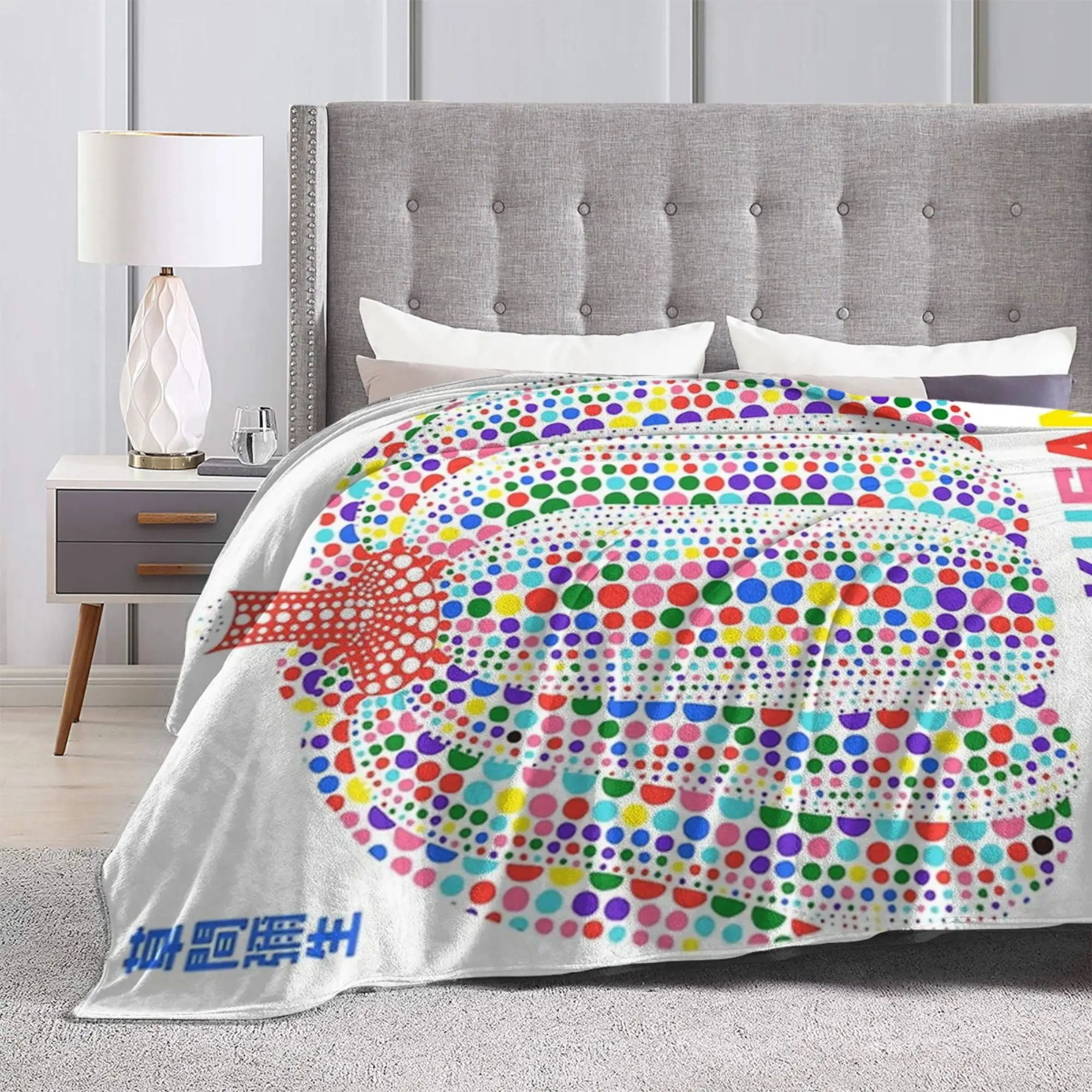 Rainbow Fruits Yayoi Kusama Blanket Cover Fleece  Soft Throw Blankets for Outdoor Travel Bedroom Quilt