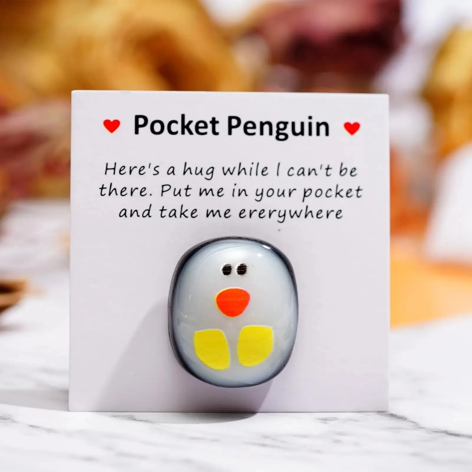 A Little Pocket Penguin Hug Keepsake Ornament Cute Christmas Gift With Small Message Card Distance Social Present Party Decorati