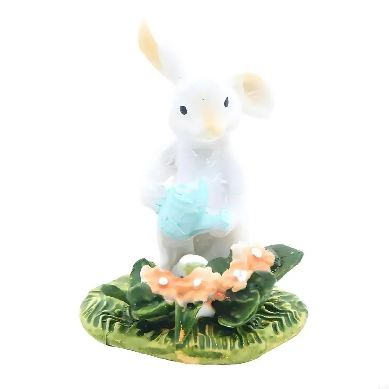 

Detailed Miniature Rabbit Figurine Resin Statue For Doll House Garden Scene Landscape Home Decorative Accessories