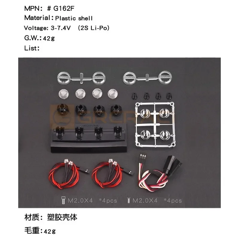 Car Roof Spotlight Off-road Searchlight For 1/10 RC Crawler Car Trxs  TRX4 G500 TRX6 G63 DIY PART