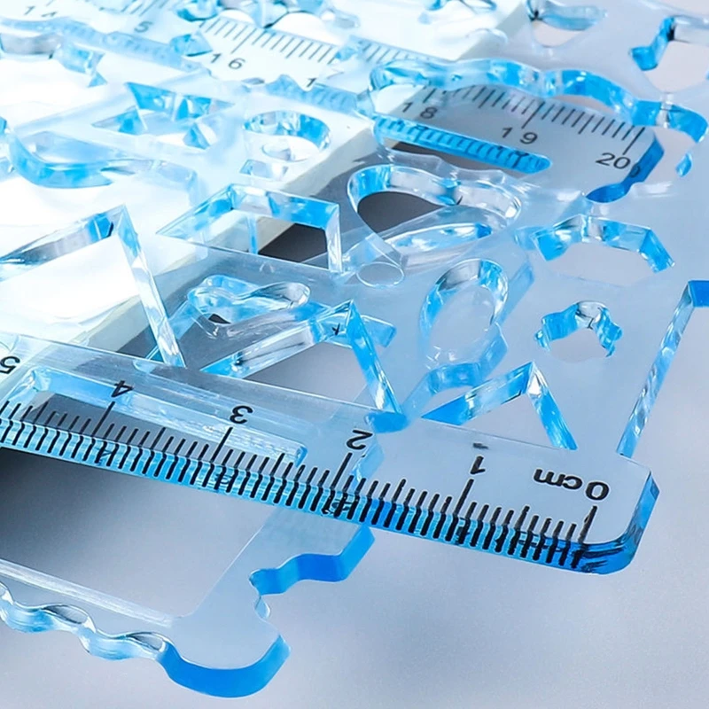 3 шт./упак. трафареты для калейдоскопа, линейки, прозрачный полый дизайн, 30 форм для начинающих, студентов, детей, дизайнер,