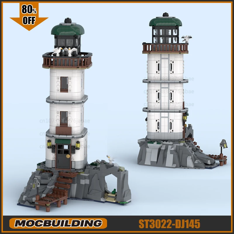 Lighthouse Moc Building Blocks Motorized Edition Technology Bricks DIY Assembly Creative Toys Model Collection Display Toys Gift