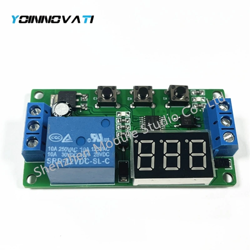 YYC-2 DC 5V/12V/24V Single Channel Timer Control Switch Relay Module Trigger Cycle Adjustable Timer Relay
