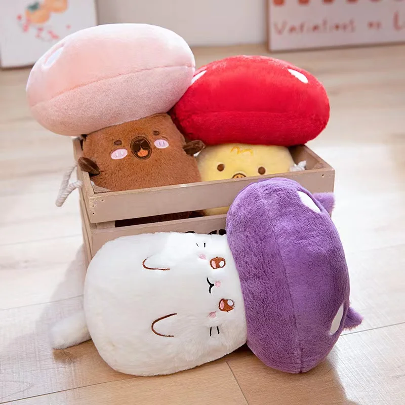 32cm Cute Kawaii Creative Plush Toy Mushroom Capybara Duck Cat Doll Pillow Soft Fill Home Decoration Birthday Holiday Gift