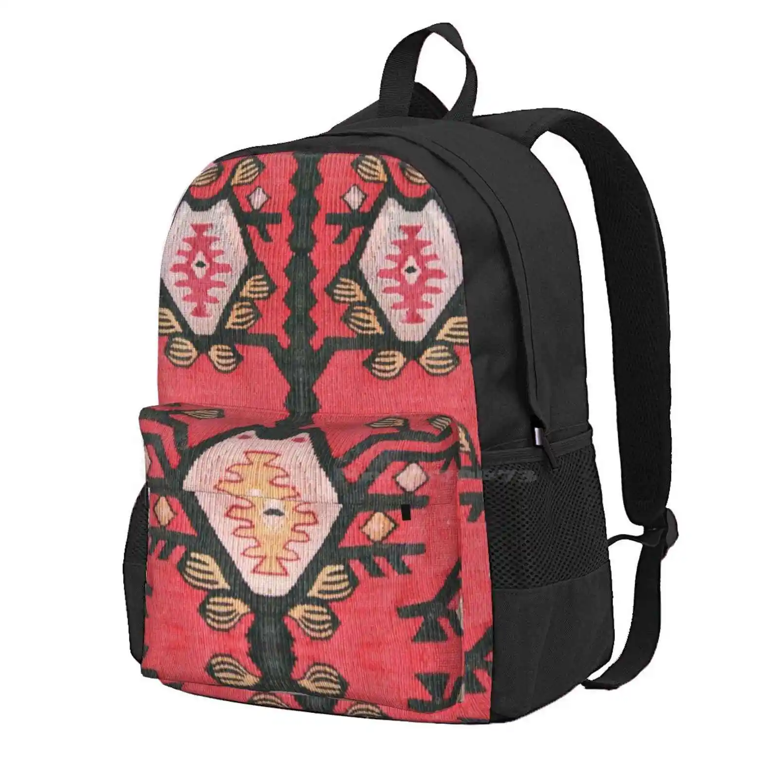 

Bohemian Roses. Ethnic Tribal Kilim Pattern Hot Sale Schoolbag Backpack Fashion Bags Kilim Rug Wool Organic Geometry Pattern