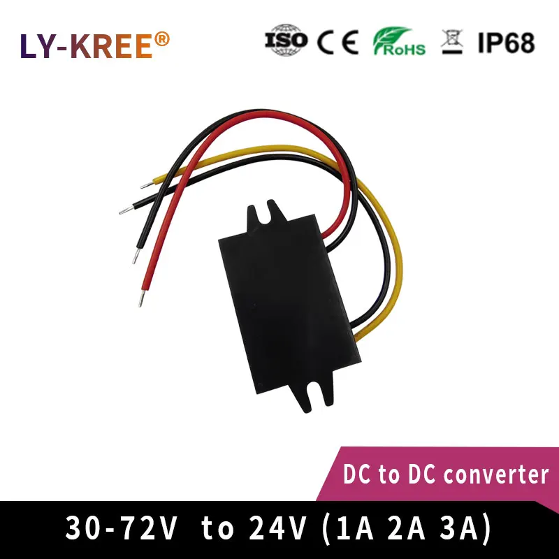 30-72V to 24V Converter Voltage Reduction Module Power module Regulator DC-DC step-down 36V48V60V to 24V 1A 2A 3A