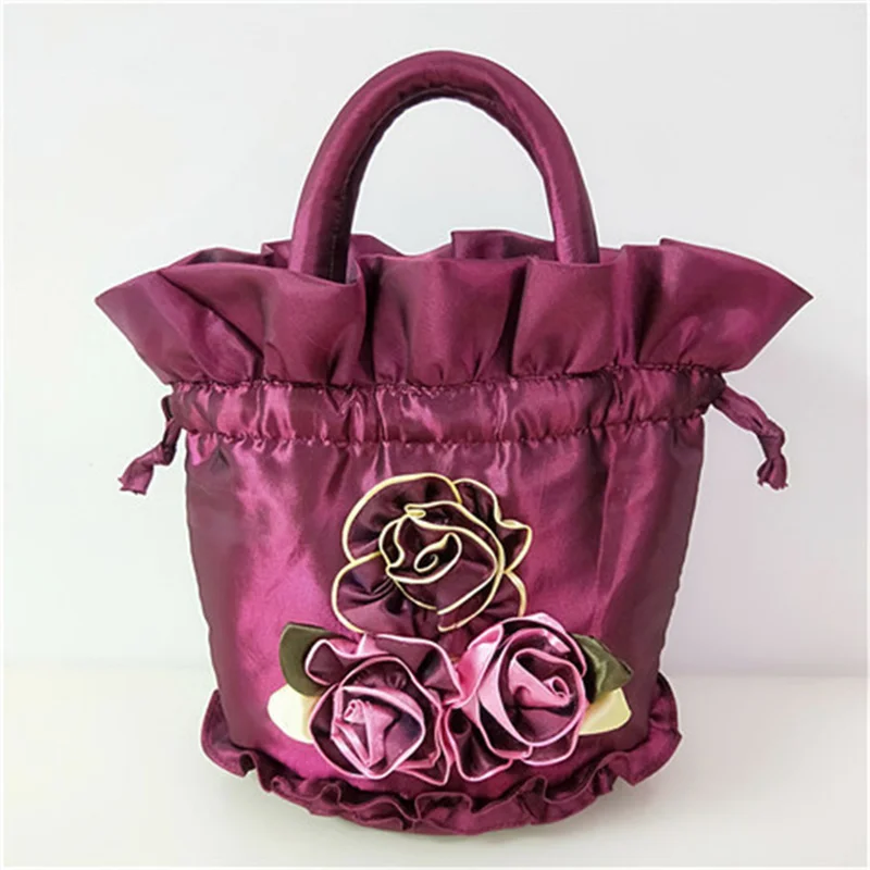 Rilibegan Lady Mobile Phone Bag Coin Purse Dinner Bag Lady Handbag Makeup Bag Flower Bucket Bag Chinese Style Small Bag