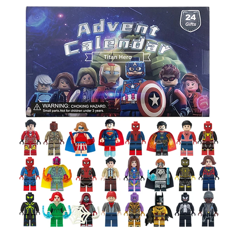 Boîte de calendrier de l'avent, figurine d'action Anime, blocs de construction, calendrier de l'avent de noël, jouets pour enfants, compte à rebours