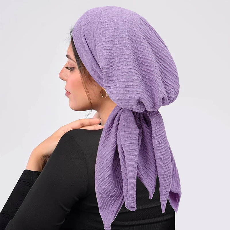 Turbantes musulmanes holgados informales para Mujer, gorros para quimio contra el cáncer, gorro Hijab islámico árabe de la India para Mujer