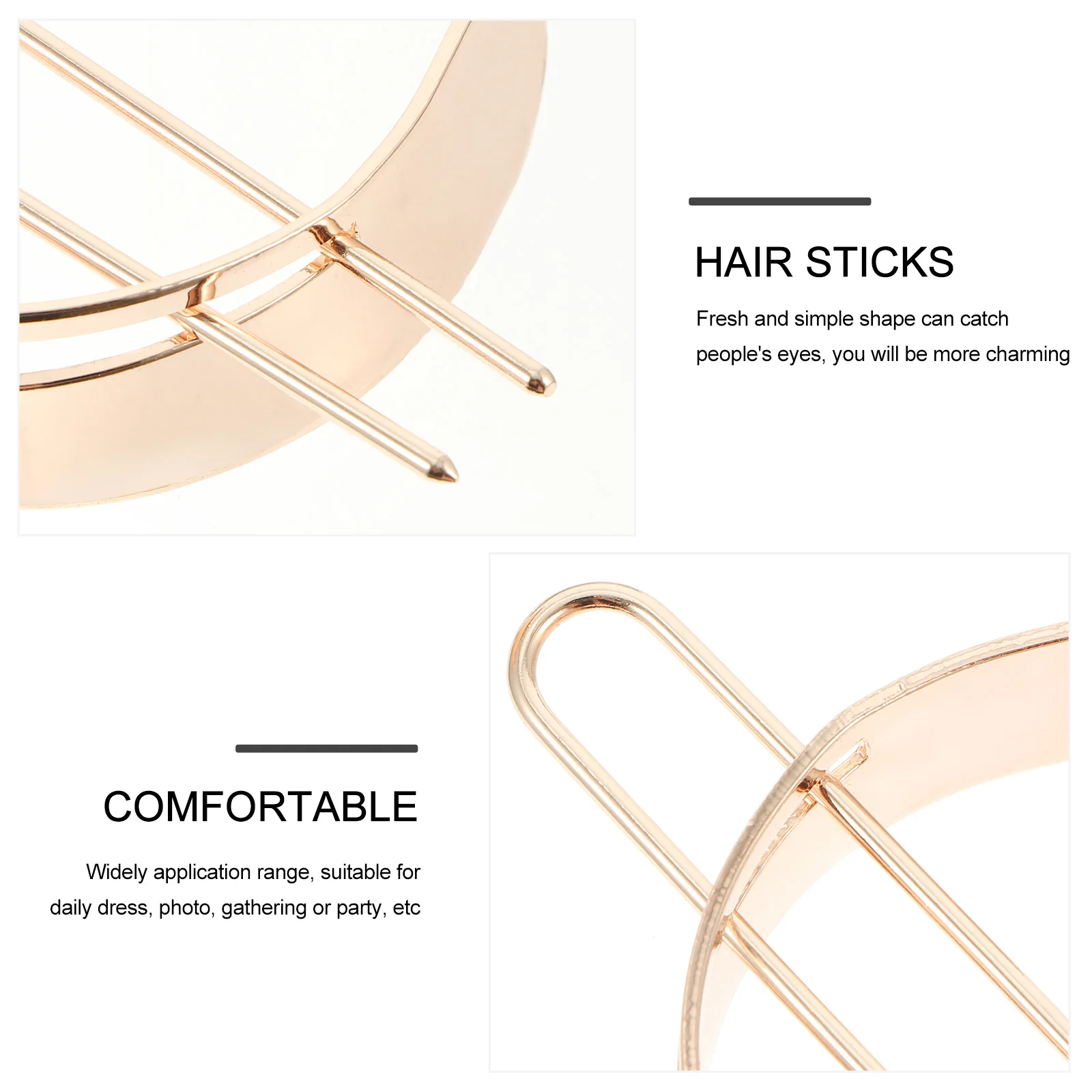 

2 Pcs Hairpin Alloy Hair Sticks Accessories Black Bobby Pins Women Elegant Alloy Retro Hair Sticks Daily Party