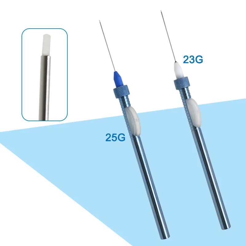 

1 шт. 23G/25G ручка для обратной промывки с прямым стержнем и силикагелевой канюлей внутри, офтальмологический инструмент для век