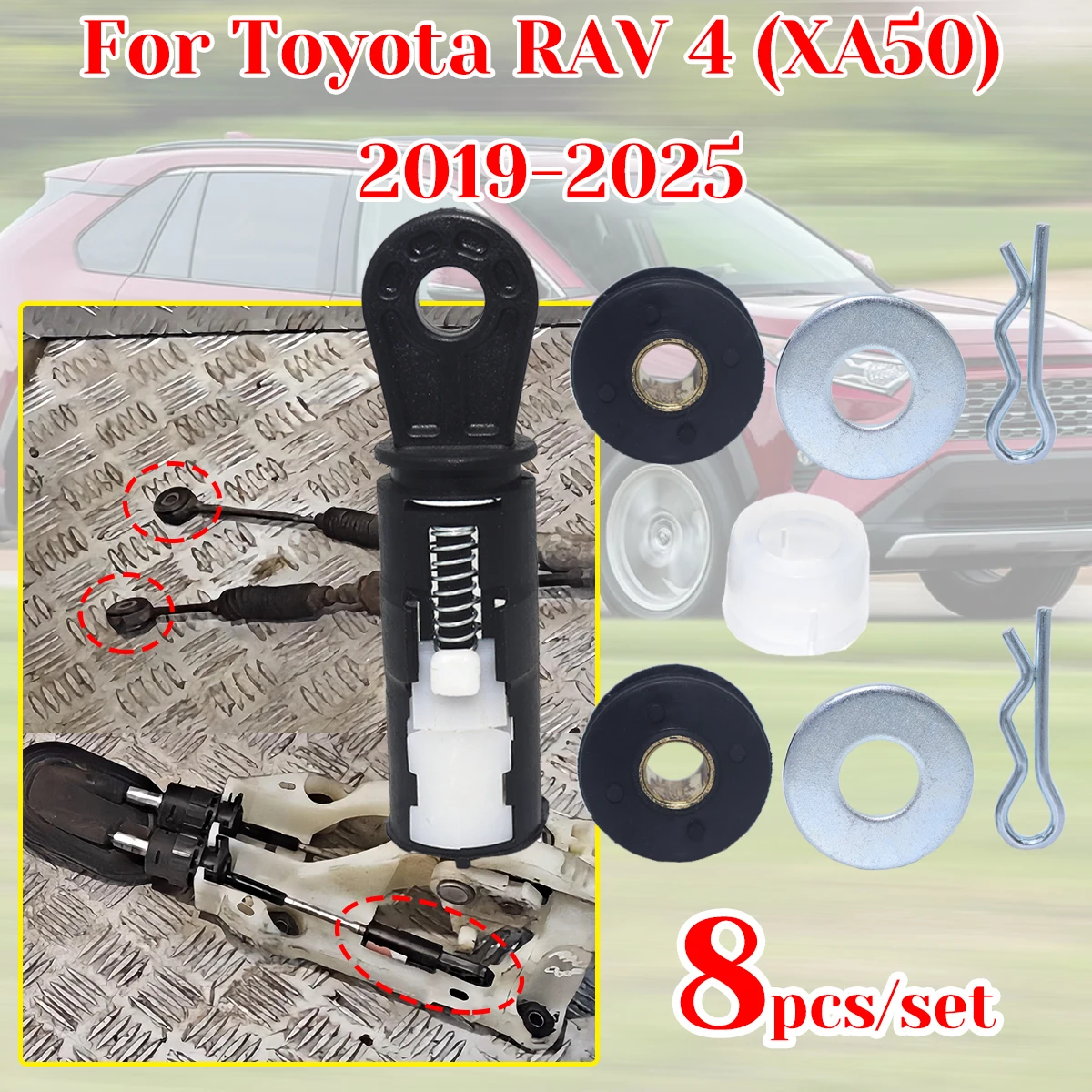 

For Toyota RAV 4 XA50 2019-2025 Gearbox Gear Shift Cable Linkage End Bush Lever Selector Collet Washer Cotter Clips Accessories