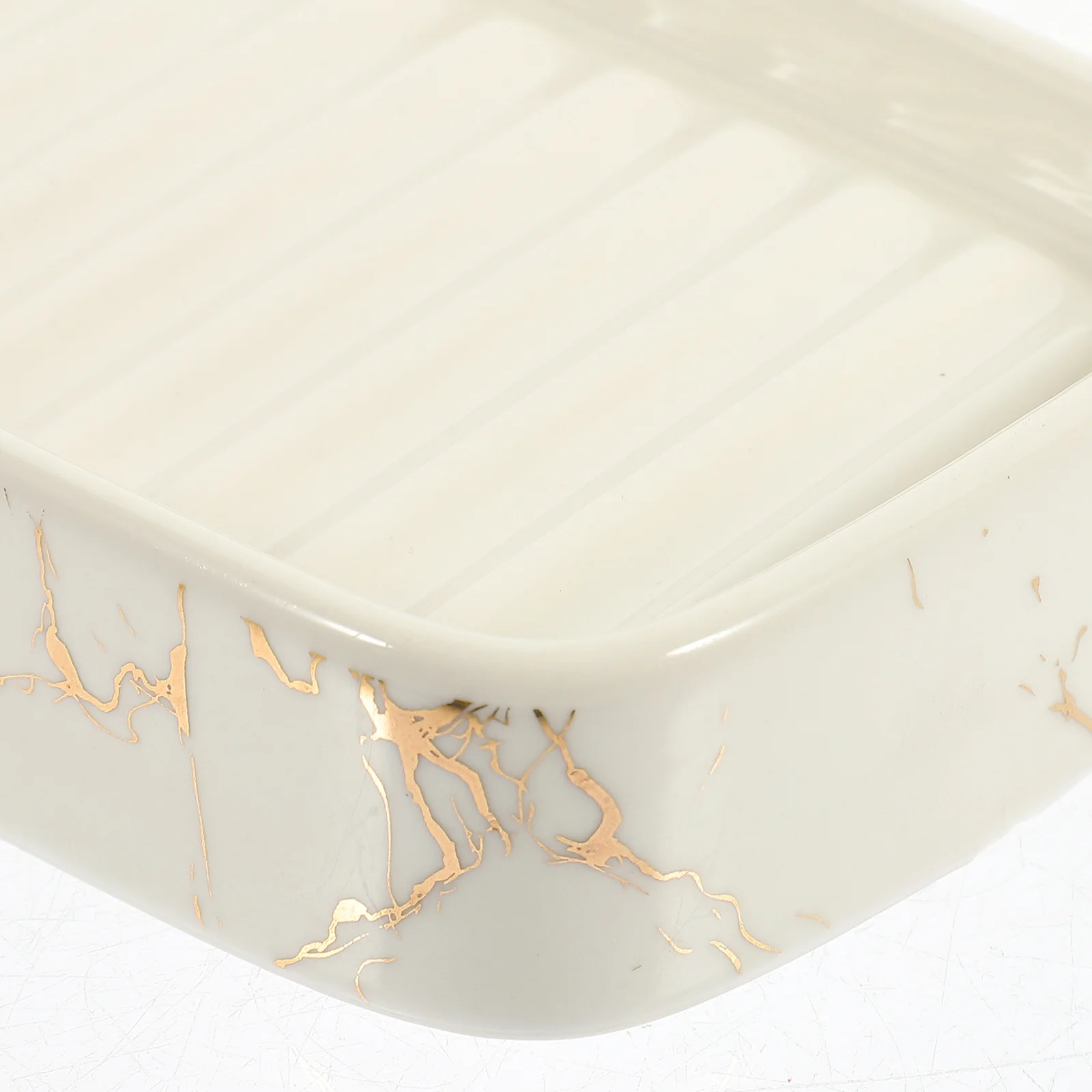 

Decorative Soap Dish Self-draining Bathroom Ceramic Dishes with Drainage Holder