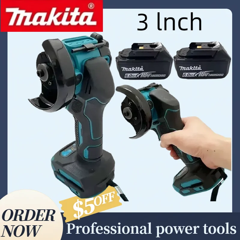 Makita 18V Cordless 3 Inch Angle Grinder Portable Electric Circular Saw Practical Cut Off Power Tool for Various Cutting Tasks