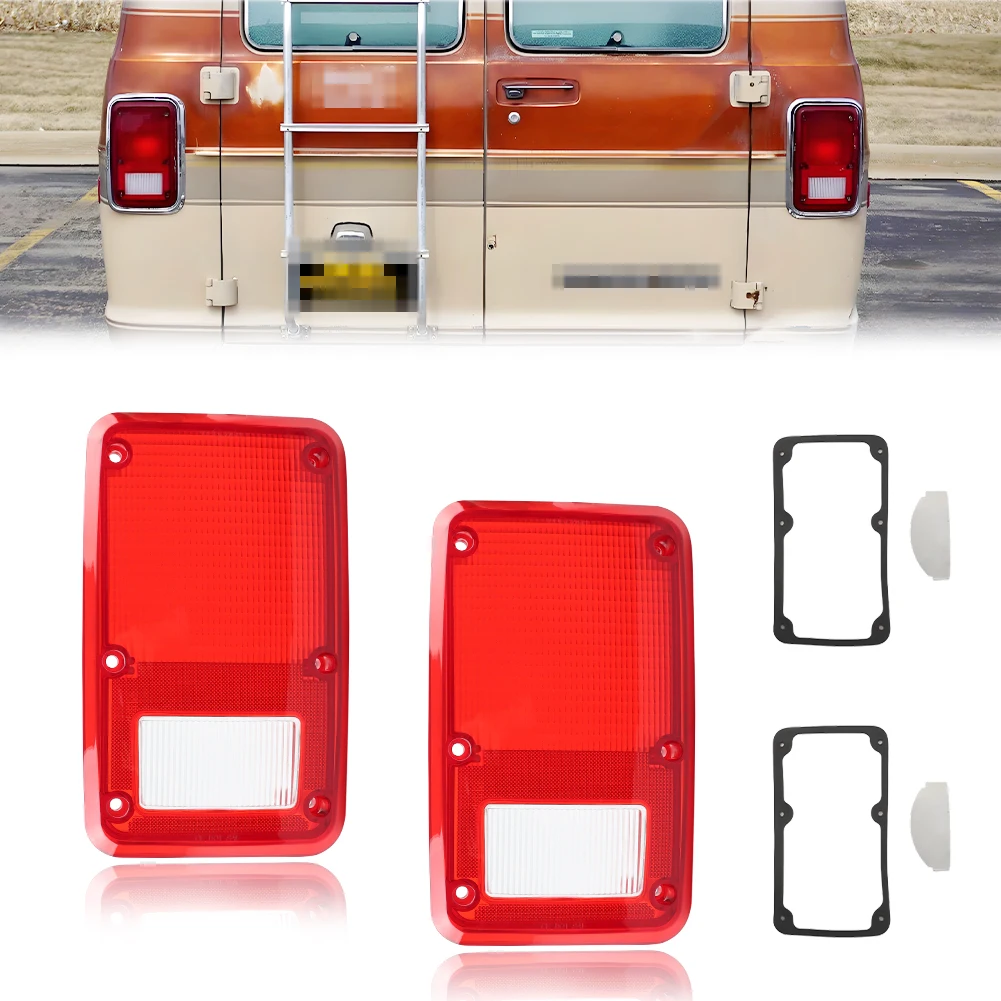 2Pcs For 1978-1993 Dodge B100 B150 B200 Plymouth PB100 PB150 PB200 Rear Tail Light Reverse Light Backup Light Brake Light Cover