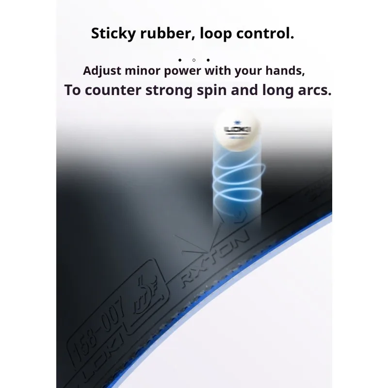 

LOKI RXTON 5 PRO Table Tennis Rubber Sticky Pimples-in Ping Pong Rubber with Special Blue Sponge for Forehand Fast Attack & Arc
