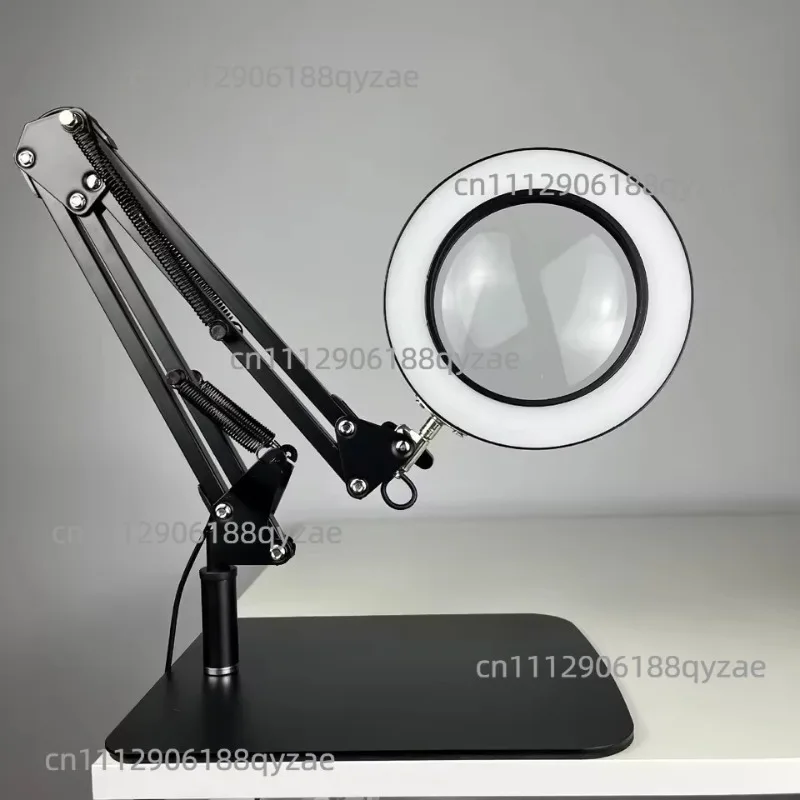Desktop Magnifying Lamp 10X with LED, for Reading Electronics Repair and Soldering with Bright Illumination