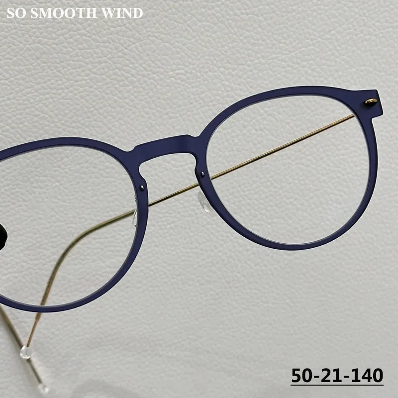 

Denmark Titanium Screwless Glasses Frame Men Women Round Ultralight Eyeglasses 6603 Cat Eye Trendy Designer Eyewear Spectacles