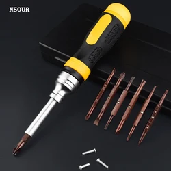 19-in-1 Ratchet Magnetic Dual-purpose Screwdriver Set Cross-word Double-headed Manual Industrial-grade Screwdriver Screwdriver