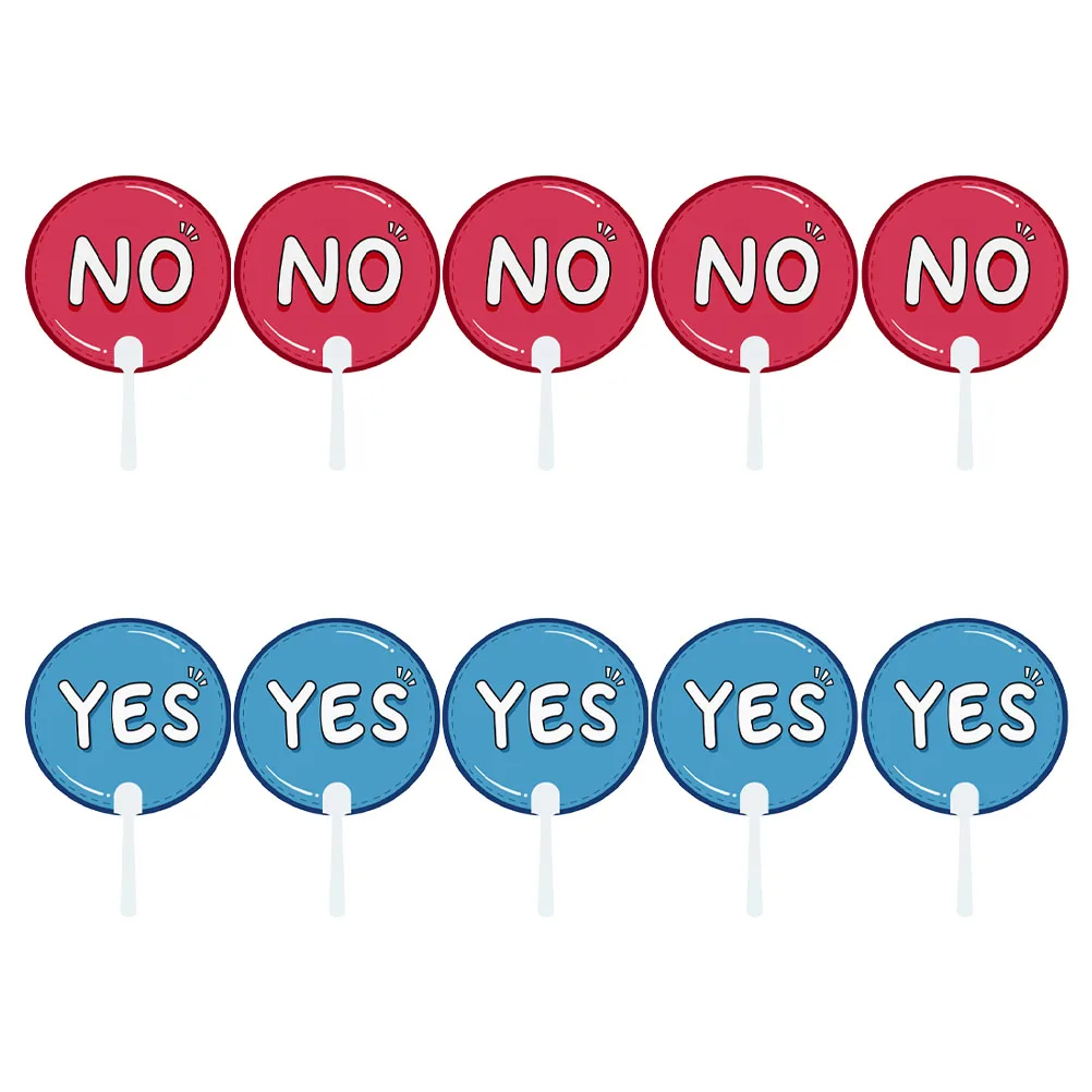 Palettes de participation en plastique pour salle de classe, planches de réponse pour étudiants, outils de fiançailles, oui, pas de signes pour enseignants, 10 pièces
