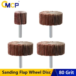 CMCP 1Pc 25-80mm 80Grit Sanding Flap Wheel Disc 3.0mm Shank Shutter Polishing Wheel For Dremel Rotary Tools Abrasive Tools