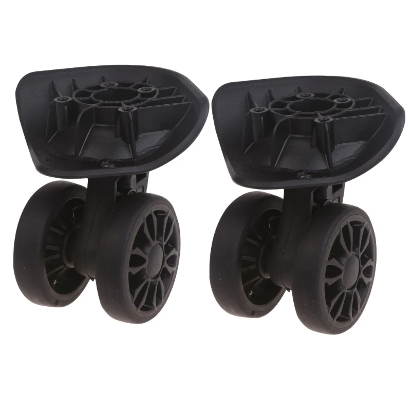 A89 Luggage Wheels Suitcase Double Row Roller Hardware Repairing 360° Spinner Casters Heavy Duty Wheel 1 Pair Black