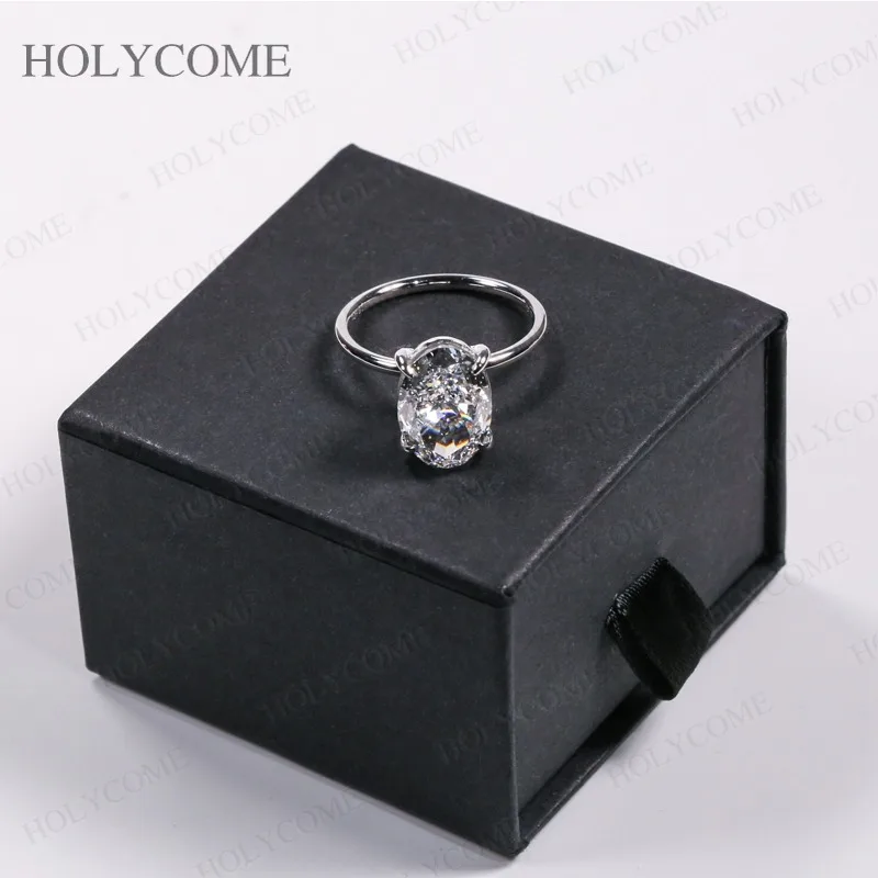 

Кольцо на заказ, 4-зубчатое кольцо овальной формы 1-3CT VVS1 с GRA, модные украшения для свадьбы, изготовленные с прецизионнымerfect для повседневного ношения