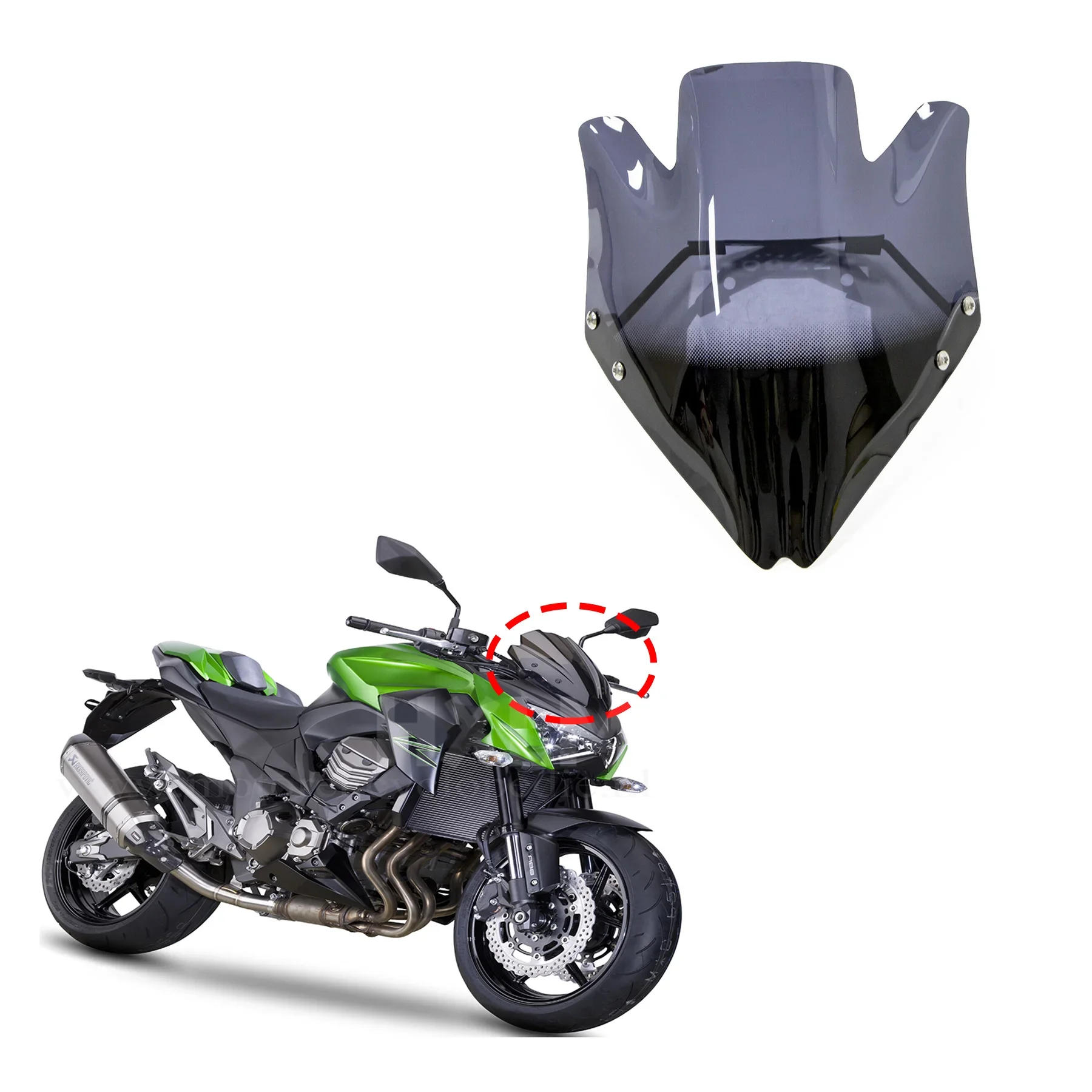 Motorbike Windshield Windscreen Bracket High Quality Smoke Clear Wind Deflecter For kawasaki Z750 Z750R Z750 2007 2012