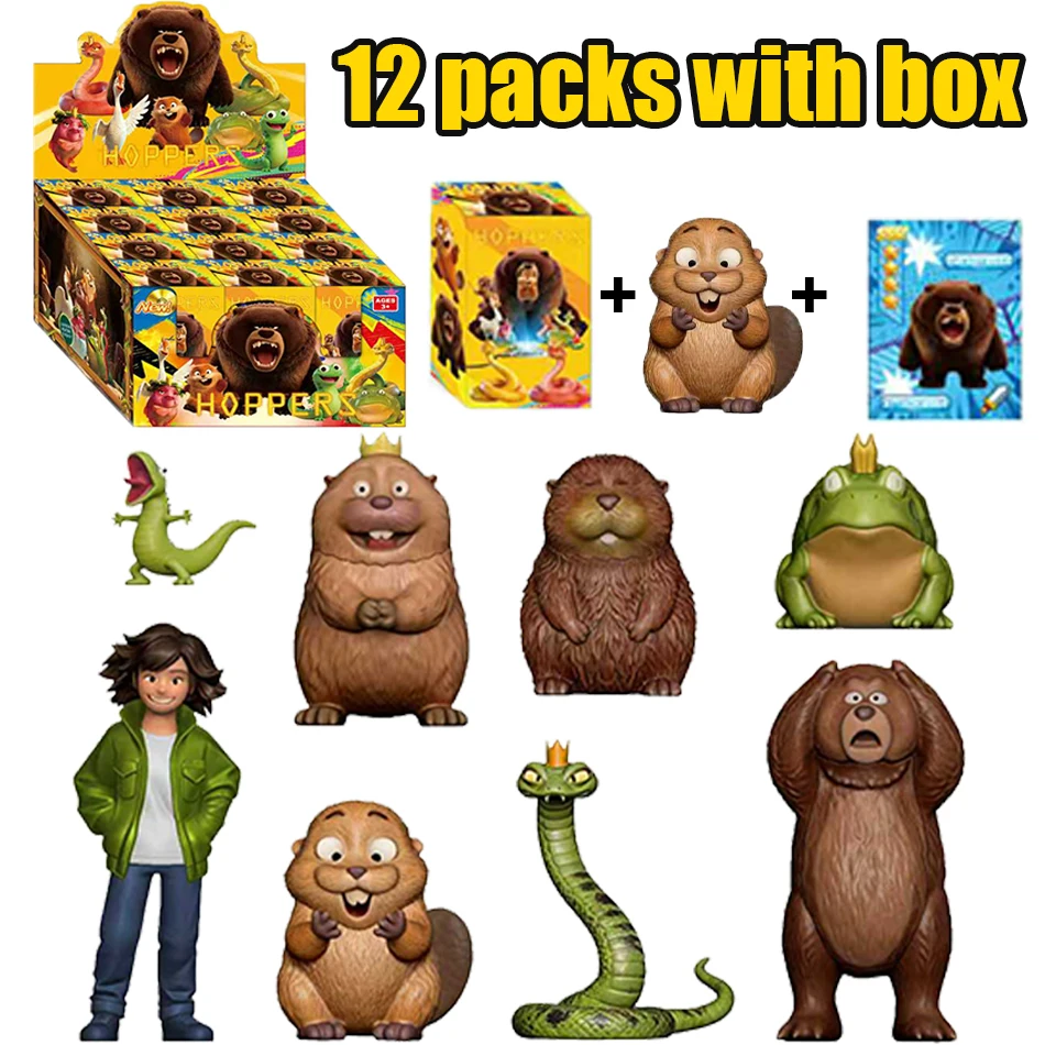 Nova Caixa Surpresa com 12 Bonecos da Série Beaver Transformation Plan de 1,5-4,5 polegadas, Presente Infantil, Presente de Aniversário