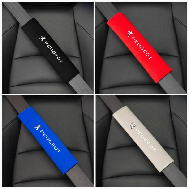 2pcs Cotton Car Seat Belt Safety Belt Shoulder Protector Cover For Peugeot GT 408 4008 308 3008 Rifter 5008 508 Accessories