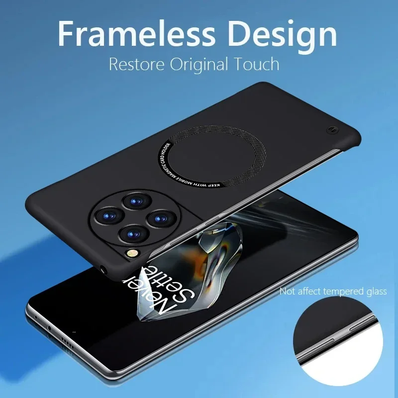 Wireless Charging Frameless Magnetic Phone Case For OnePlus Nord 3 5 6 N20 N30 SE CE4 CE5 5G Lens Protection Cover Back Cover