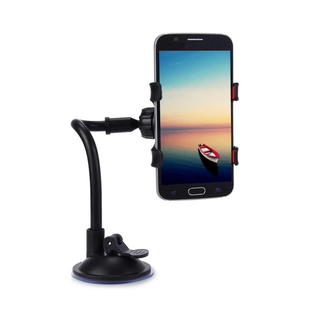 

360 Degree Rotation Suction Cup Car Phone Holder Flexible Long Arm 95cm Clamp Windshield Dashboard Mount Black