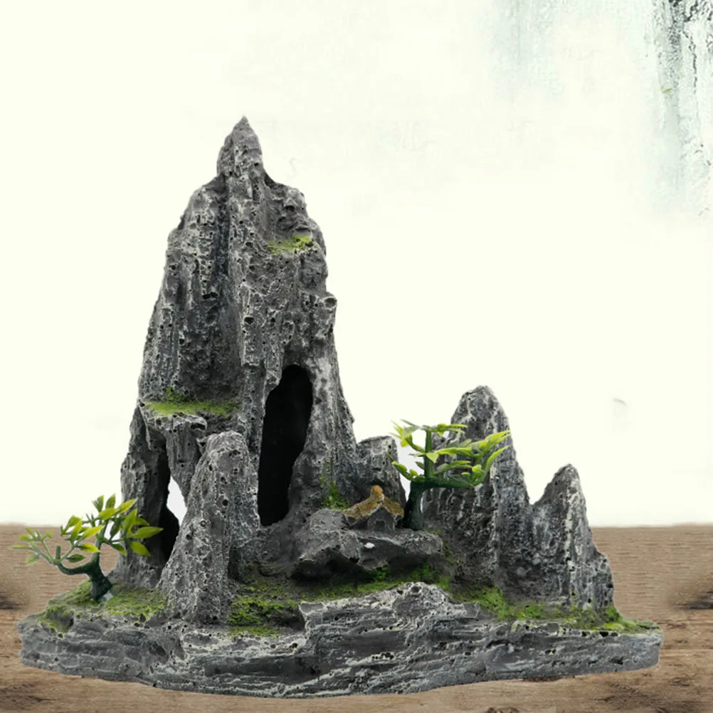 

Aquarium Artificial Mountain Resin Hill Fish Tank Landscape Underwater Ornament Fish Tank Rockery Decorative Hiding Place