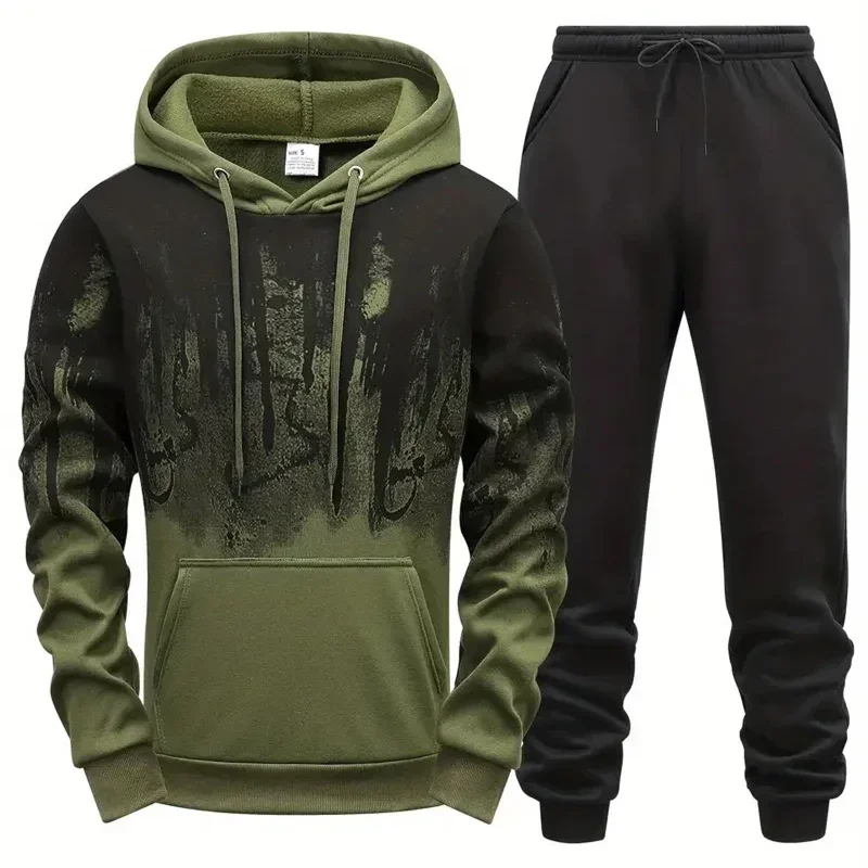 Hot Sale Men New Tracksuit Hoodies+Black Sweatpants High Quality Male Dialy Casual Sports Jogging Set Autumn Winter Outfits 2026 - view 3
