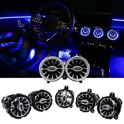 7pcs Interior Ambient Light 64 Colors For Mercedes-Benz C Class W205 2015-2021 W213 W156 W117 W176 Air Vent Lights Accessories
