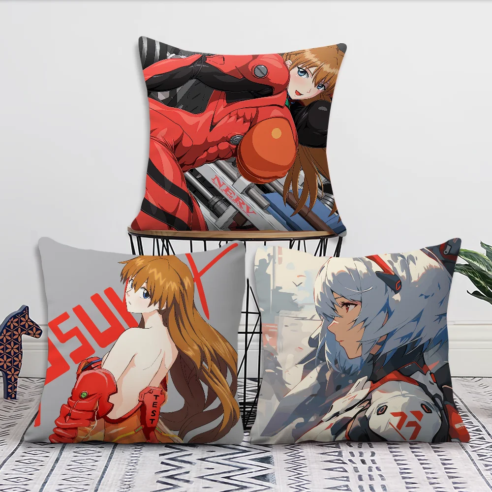 N-Neon G-Genesis Rei E-Evangelion Asuka Pillow Case Short Plush Velvet Rectangle Cases Room Decor Home Decoration Cushions Cover