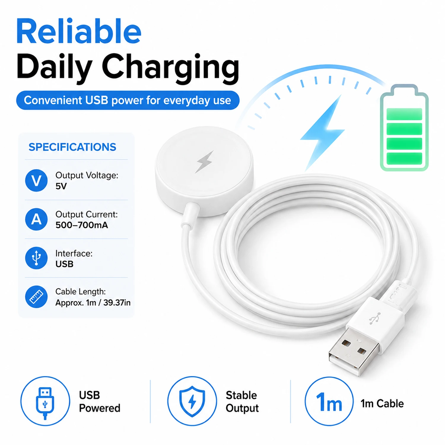 USB Watch Charger Adapter Smar - Fossil Smartwatch Accessories review and price