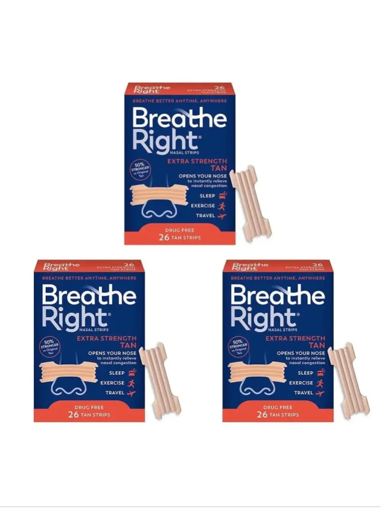 Breathe Right Nasenstreifen Extra Stark Hautfarben, Anti-Schnarch-Lösung ohne Medikamente & Sofortige Linderung bei Nasenverstopfung