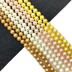 Natural Shell Cotton Round Beads 6-12mm for Making Fine Jewelry Frosted Texture DIY Necklace Earring Bracelet Ladies Accessories