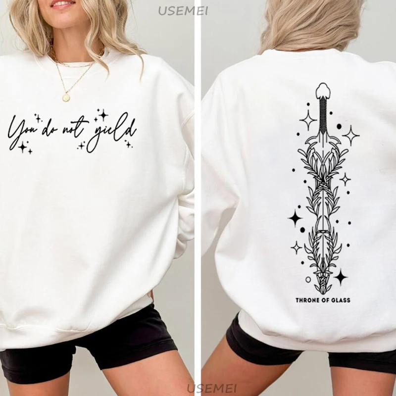 Je Geeft Geen Troon Van Glazen Sweatshirts Met Licentie Sarah J Maas Merchandise Hoodies Harajuku Pullover Sweatshirt Kleding