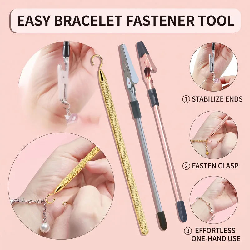 3 Colors Metal Bracelet Helper Tool Hook Easy Jewelry Wearing Tool Aid Assistance Jewelry Making DIY Garment Trims DIY Supplies