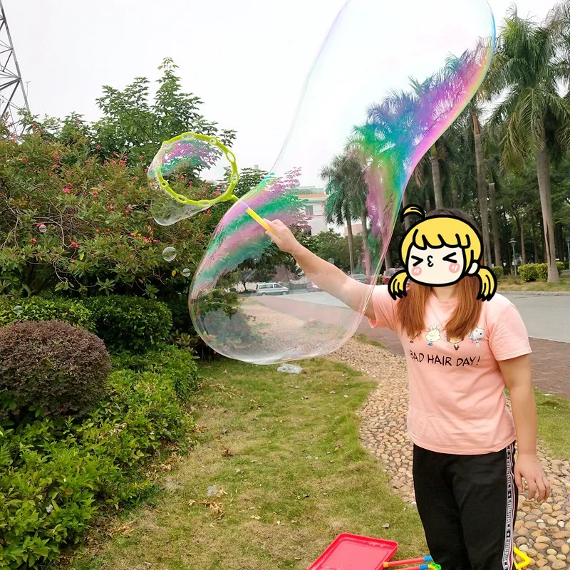 Zestaw do robienia baniek mydlanych dla dzieci na zewnątrz, duży pierścień do baniek, różdżka do baniek, zabawny artefakt do dmuchania baniek, bezpieczna różdżka do baniek, rekwizyt na imprezę, narzędzie do dmuchania baniek.