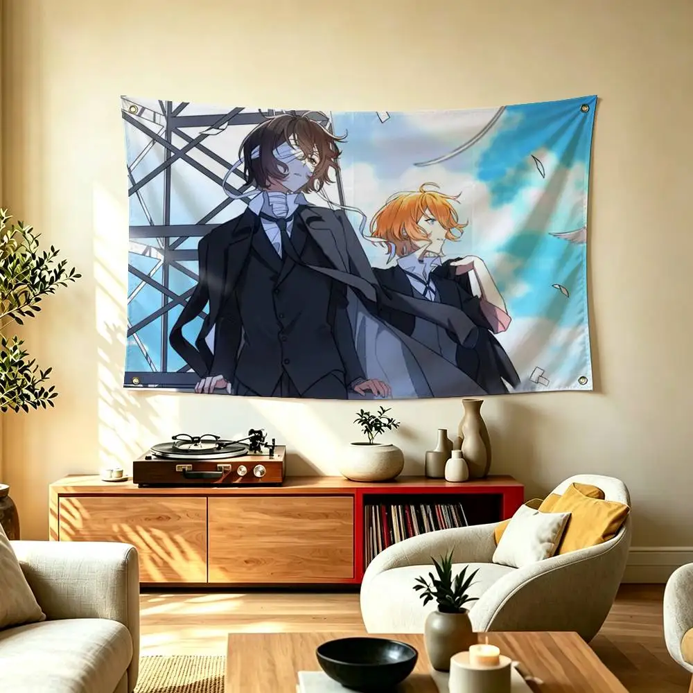Classic Bungo Stray Dogs Anime  Flags for Bedrooms Home Decor Items Outdoor Decors Garage Decoration Flaga