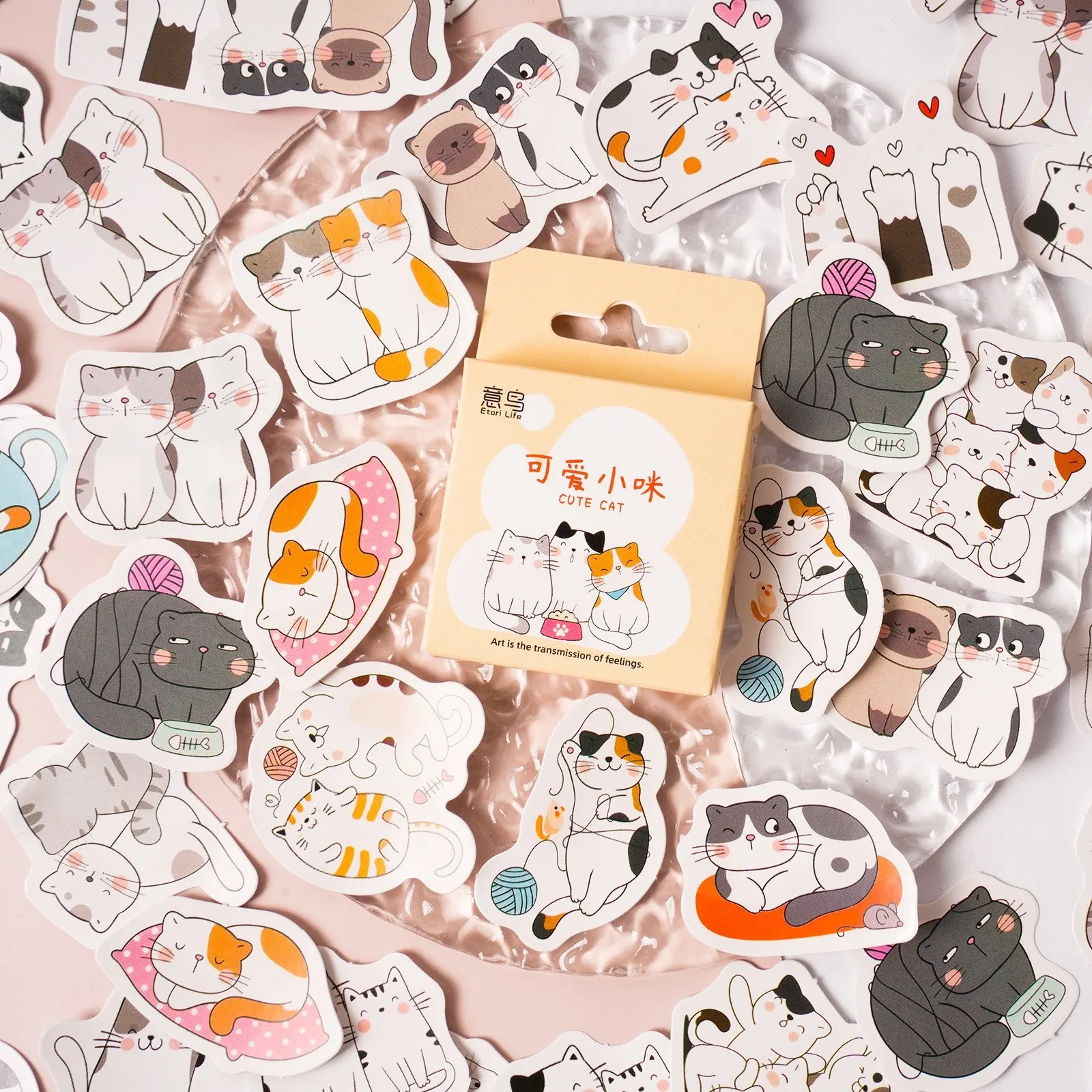 46 Pcs Kawaii Cat Mini Size Sticker DIY  Decoration Cute Sticker For Scrapbooking Journaling Diary Album