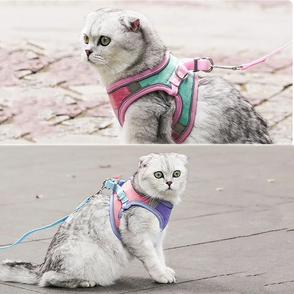 Anti-leak For Cat Puppy,Rabbit Adjustable Soft Dog Leash Breathable Cat Accessories Pets Vest Cat Collar Cat Harness