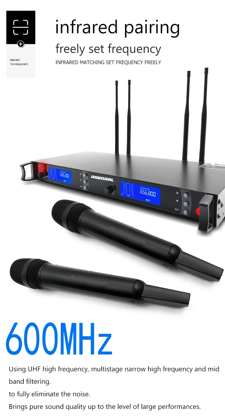 2026 SKM9000 2 Channels UHF Professional Wireless Handheld Conference Microphone System for Singing Karaoke Lectures