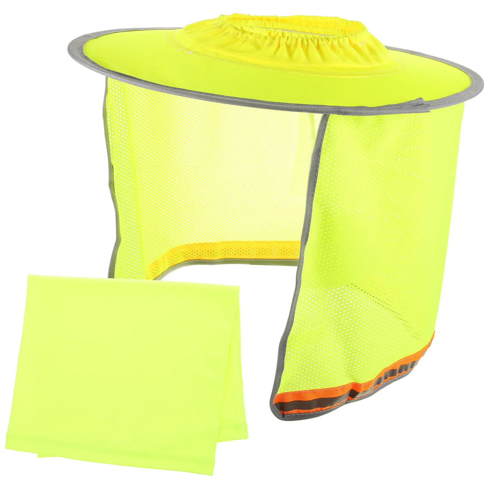 

Hard Hat Visor Full Brim Sun Shade with Neck Cover Adjustable Elastic Band Breathable Mesh Construction Accessory Uv